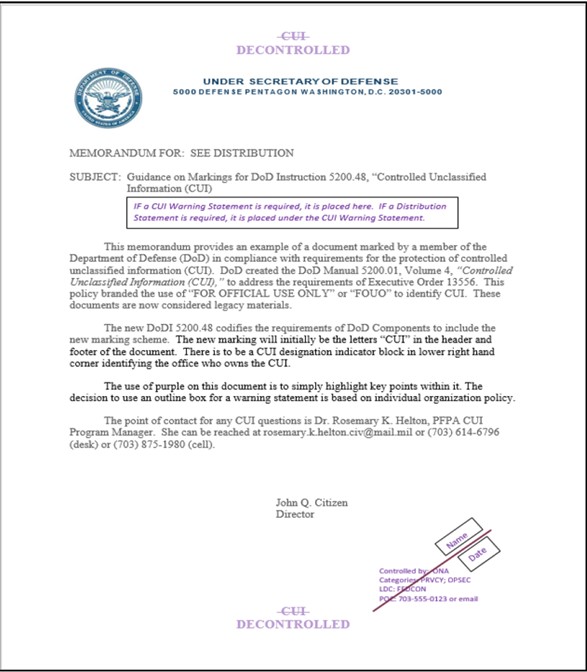 decontrolled document markings image decontrolled document markings image