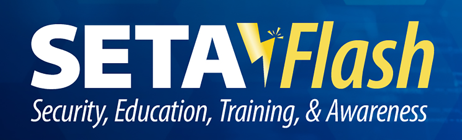 SETA Flash. Security, Education, Training, and Awareness